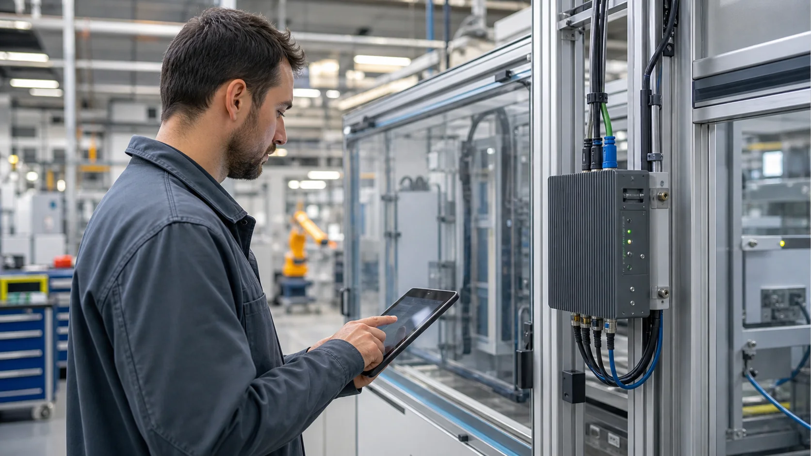 Industrijski edge gateway uz proizvodnu opremu